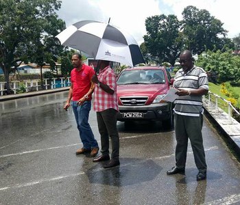 Ministry of Works P.U.R.E. Engineer visits Projects Sites in Tunapuna