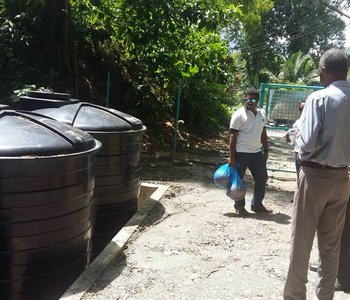 DIGICEL Tumbassoon Caura Water Tanks are Filling