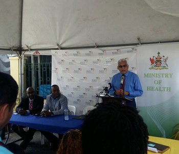 FLU Shots at Tunapuna Market with Minister of Health Terrence Deyalsingh.