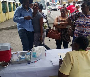 FLU Shots at Tunapuna Market with Minister of Health Terrence Deyalsingh.