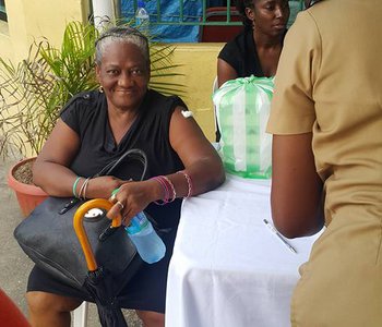 FLU Shots at Tunapuna Market with Minister of Health Terrence Deyalsingh.