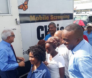 FLU Shots at Tunapuna Market with Minister of Health Terrence Deyalsingh.