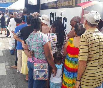 FLU Shots at Tunapuna Market with Minister of Health Terrence Deyalsingh.