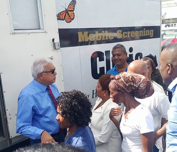 FLU Shots at Tunapuna Market with Minister of Health Terrence Deyalsingh.