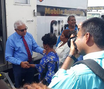 FLU Shots at Tunapuna Market with Minister of Health Terrence Deyalsingh.