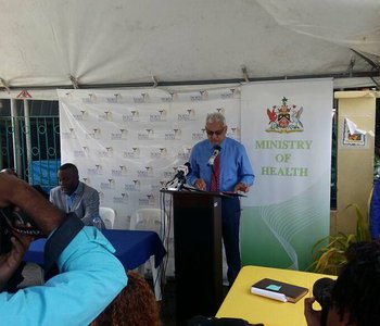 FLU Shots at Tunapuna Market with Minister of Health Terrence Deyalsingh.