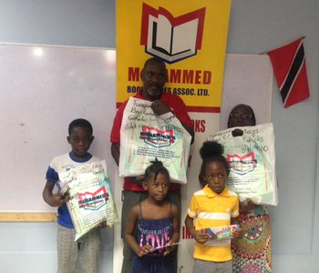 Distribution of school books and stationery for constituents at the Office of the M.P. for Tunapuna, Esmond Forde