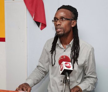 Distribution of school books and stationery for constituents at the Office of the M.P. for Tunapuna, Esmond Forde