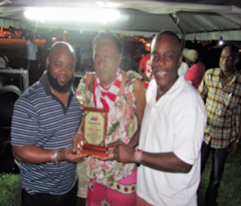 Eddie Hart "Districkers" End of Year Family Football Game and Awards 2016; TPRC Chairman Councillor Paul Leacock, Eddie Hart and M.P. Esmond Forde